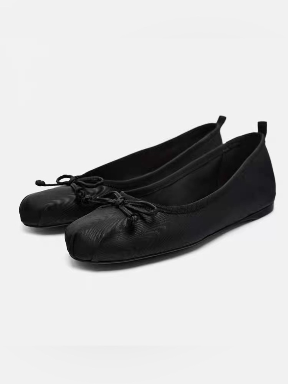 Zara Black Ballet Flats with Front Knot